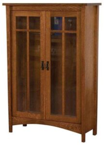 Arts and Crafts Wood Bookcase with Doors