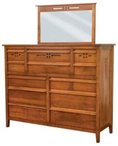 West Village Style Large Dresser with Mirror