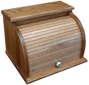 Wooden Bread Box with Roll Top