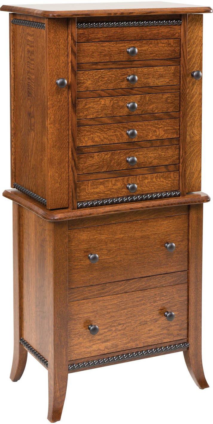 Amish Bunkerhill Jewelry Armoire Quarter Sawn White Oak