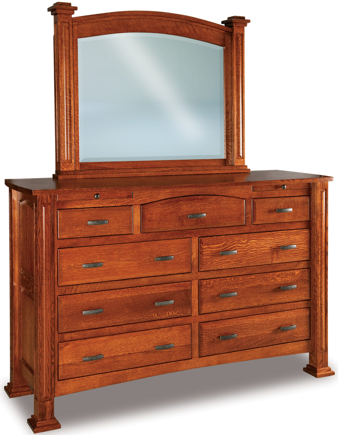 Custom Lexington 9 Drawer Dresser with 2 Jewelry Drawers and Mirror