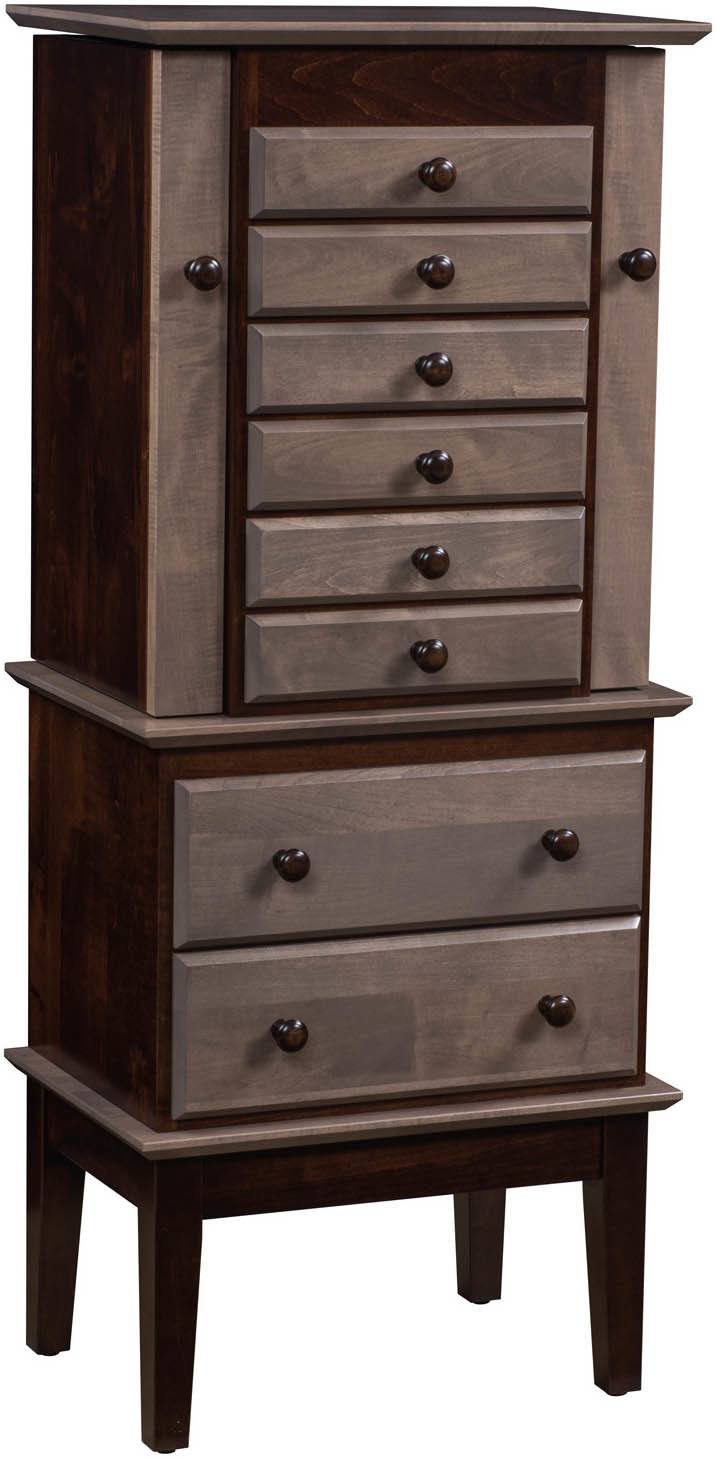 Amish Split Deco Shaker Jewelry Armoire