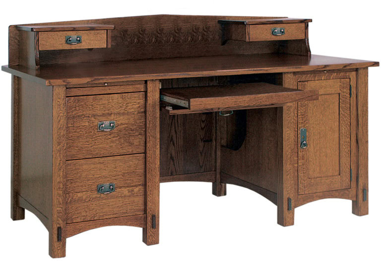 Amish Springhill Computer Desk with Topper