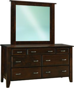 Ashton Seven Drawer Wide Dresser with Mirror