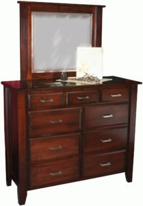 Ashton Nine Drawer Mule Dresser with Mirror