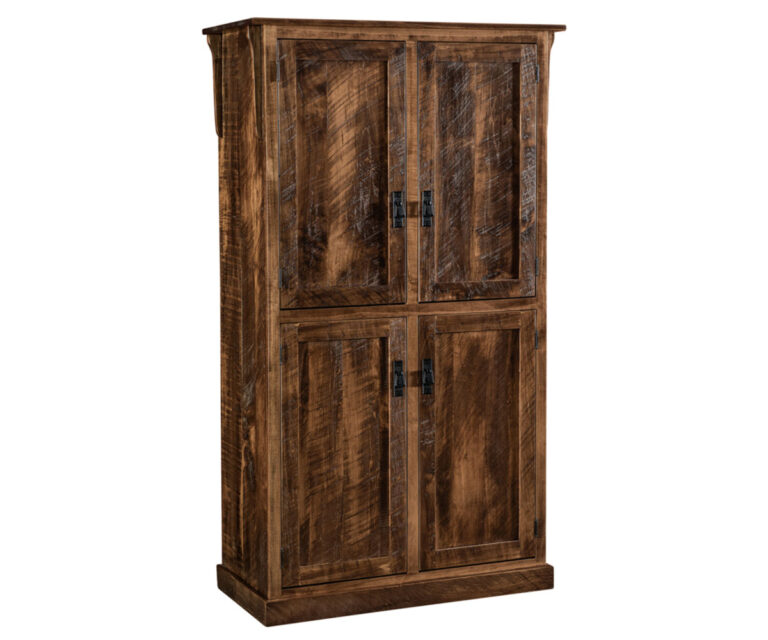 Custom Spicy Mission Four Door Four Shelf Pantry