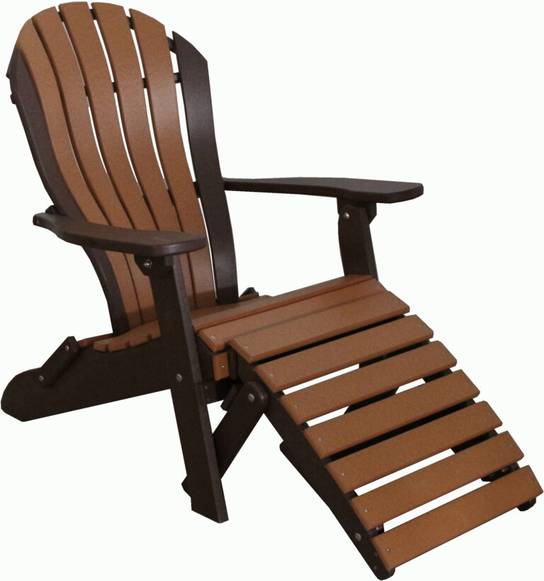 Custom Poly Lumber Folding Ottoman Attached to Poly Lumber Folding Beach Chair