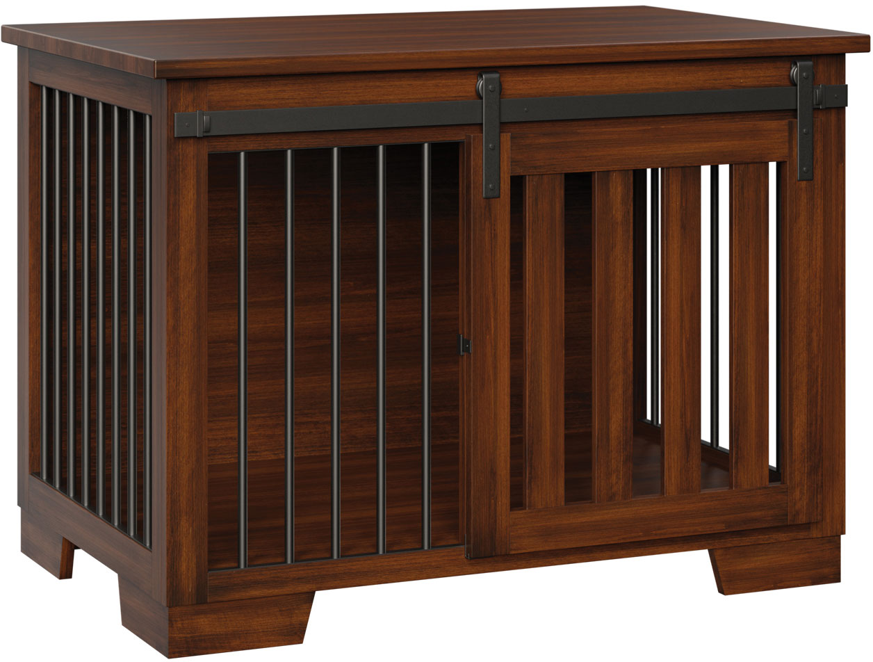 Custom Medium Dog Crate with Barn Door