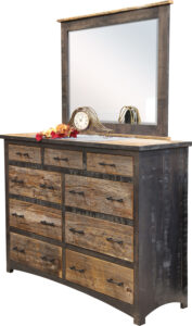 Reclaimed Barn Floor Dresser with Mirror