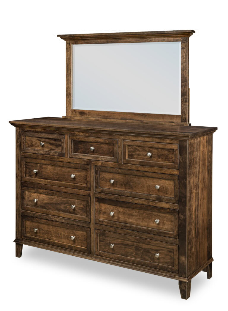 Custom Arlington Nine Drawer Dresser with Mirror